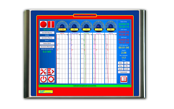 DAT instruments, DAT TinyLog datalogger touch screen, drilling, jet grouting, CFA, grouting. DAT instruments, DAT WideLog datalogger per fondazioni speciali touch screen.